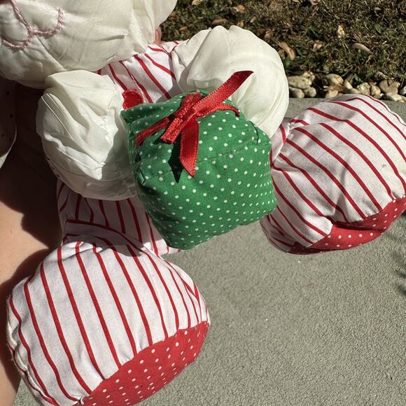 Fisher Price Puffalump Christmas Puppy Dog Present Stuffed Animal Nylon Vtg '91 - Picture 10 of 15